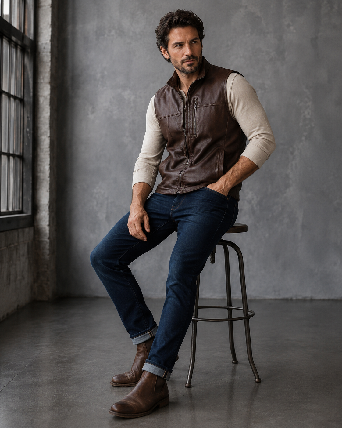 Anchorage Tailored Leather Waistcoat – Rivanto Leather