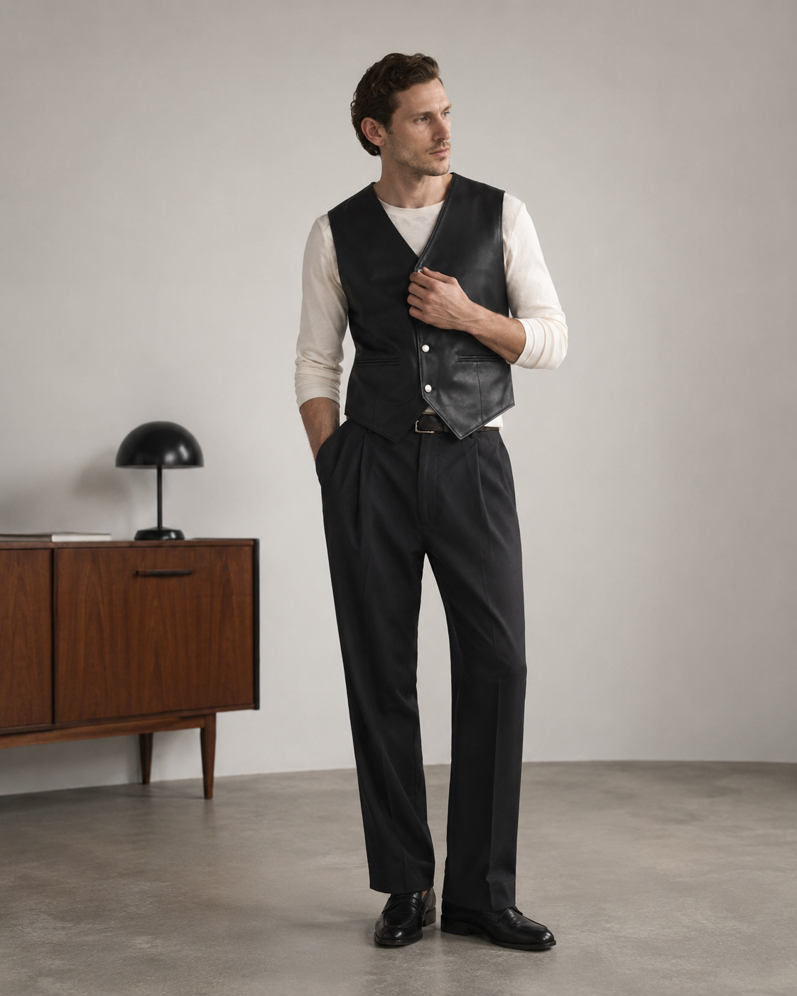 Outpost Distressed Leather Vest - Image 4