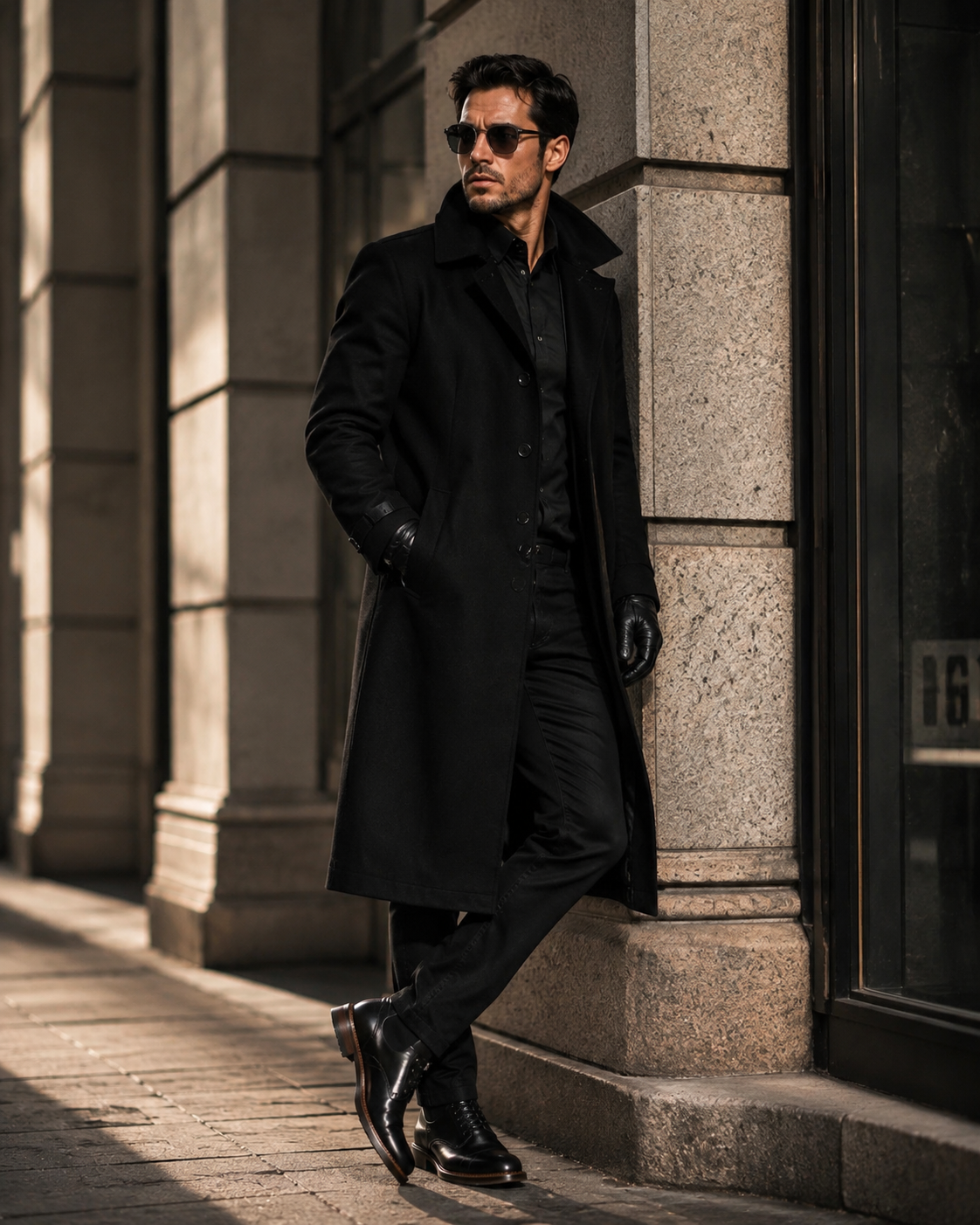 Meridian Long Leather Trench Coat - Image 3